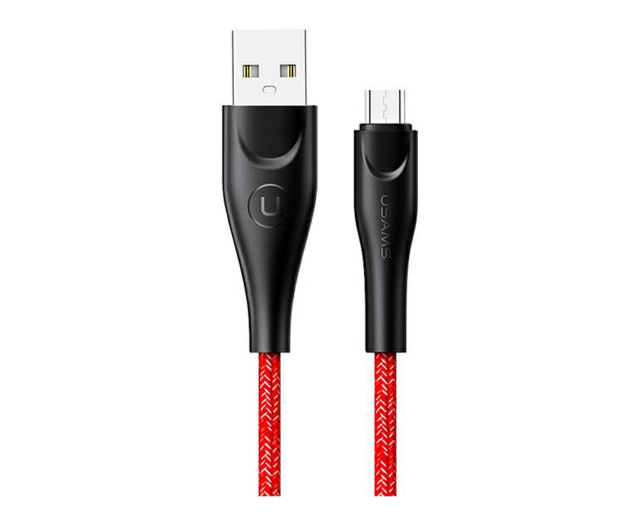 USAMS Kabel pleciony U41 microUSB 3m 2A czerwony - 1569119 - zdjęcie